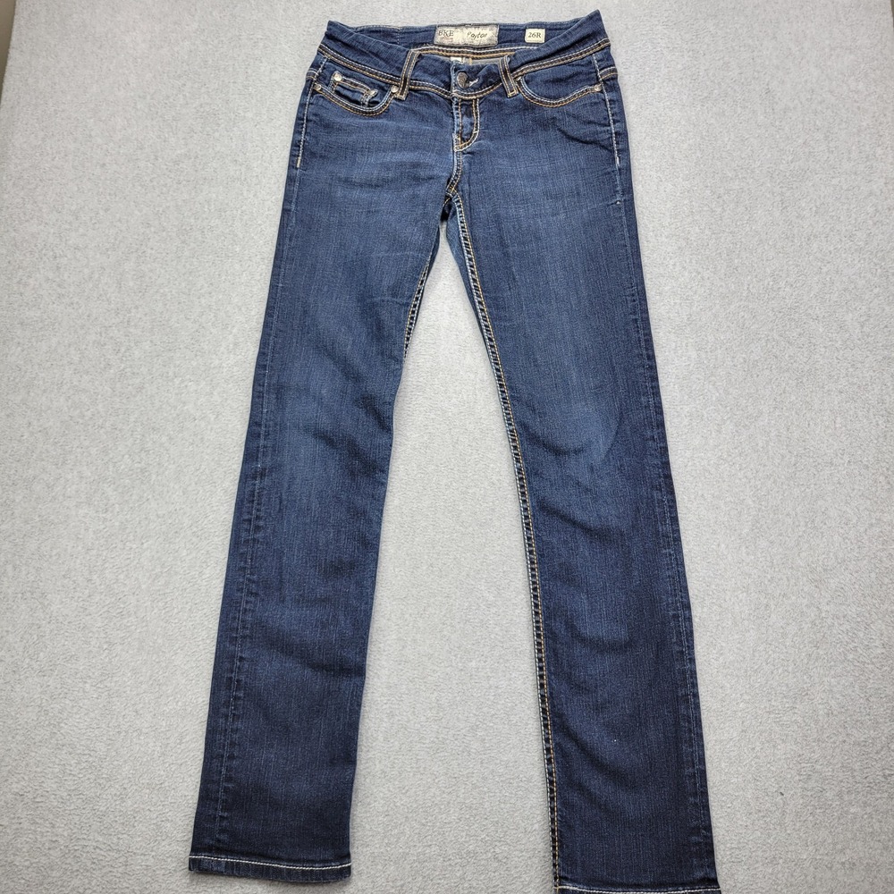 BKE Jeans‎ Women's Size 26R Payton Skinny Fit Low Rise 26x31.5 Dark Wash Comfort